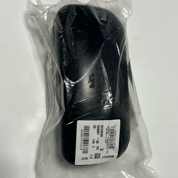 COACH Signature Glitter Logo Grey Silver Gold Square Sunglasses W/ Case - Picture 16 of 16